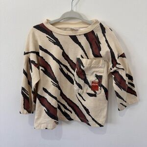 Zara Boys Animal Print Long Sleeve Shirt - 9-12 Months